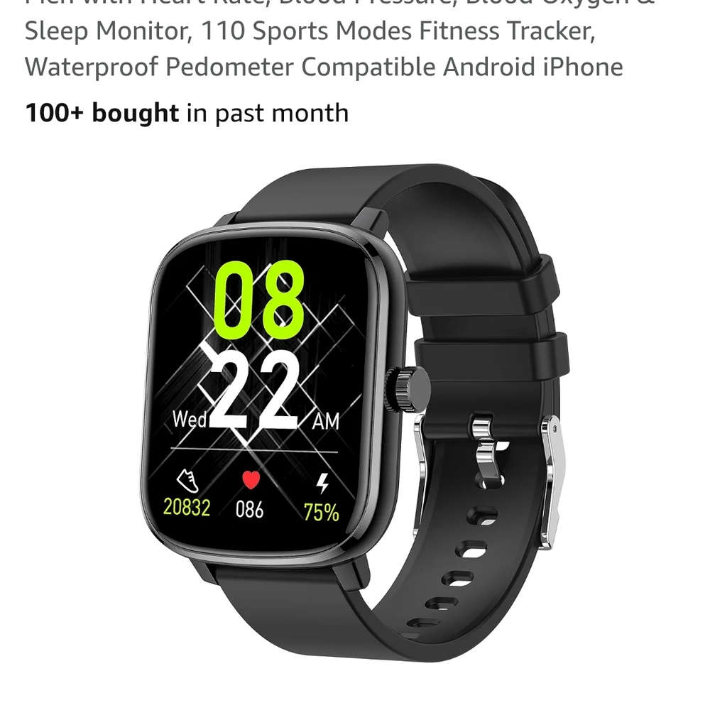 Advanced Black Smartwatch with Fitness Tracking